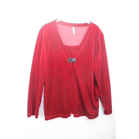 White Stag Red Velvet Maxi Skirt and Long Sleeve Top-Large-Whimsigoth - Picture 8 of 16